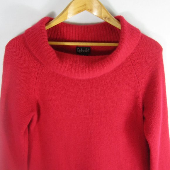 Vtg Rafaella Womens Medium Pink 3/4 Sleeve Angora Lambswool Cowl Neck Sweater M - Picture 4 of 7